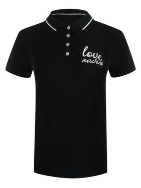 Love Moschino Black Polo with White Trim